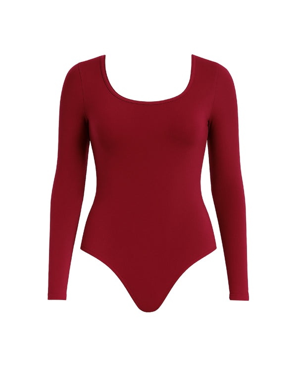 The Square Bodysuit - Burgundy